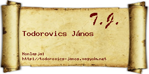Todorovics János névjegykártya