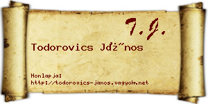 Todorovics János névjegykártya