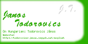 janos todorovics business card