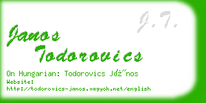 janos todorovics business card